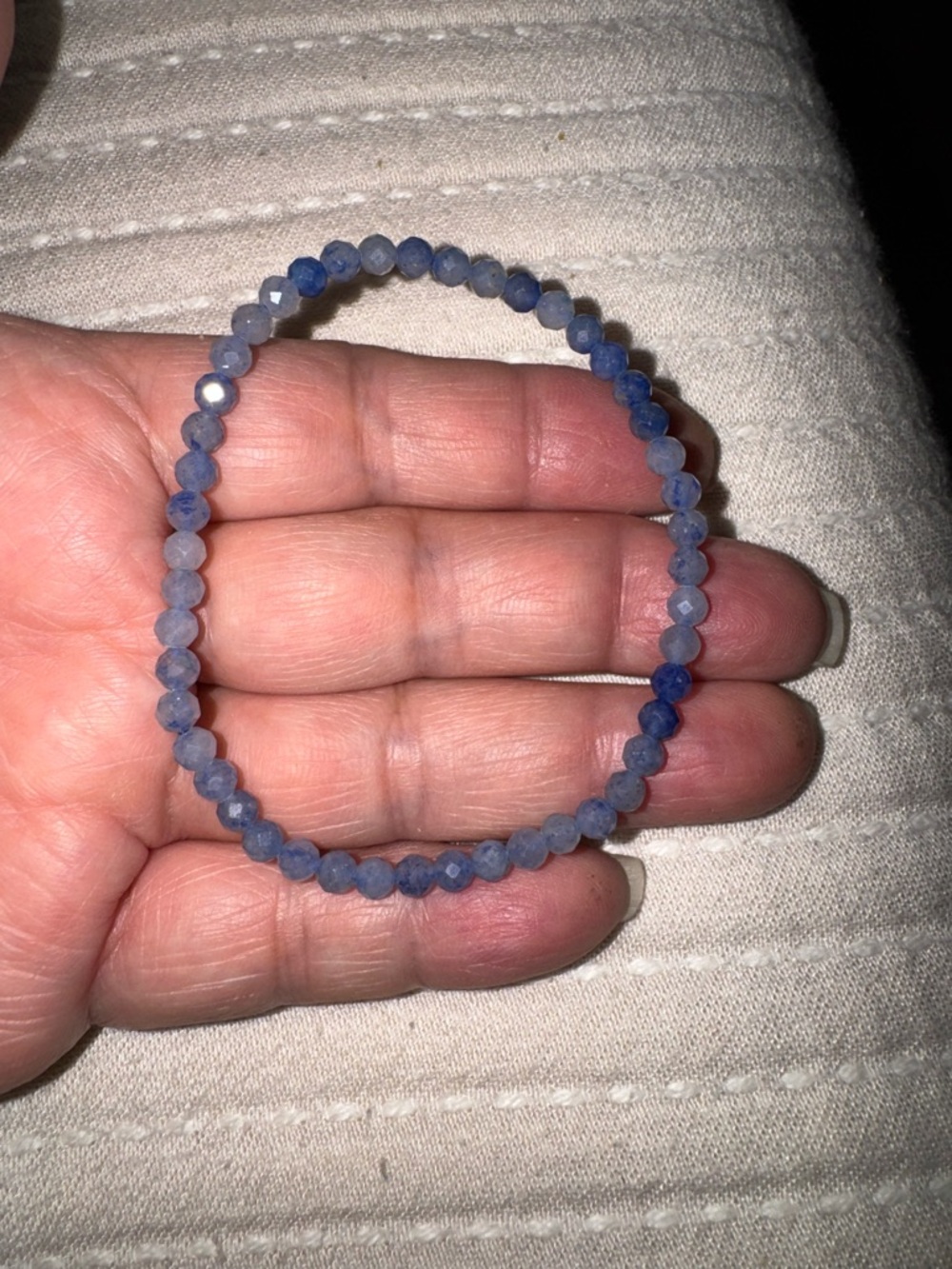 Blue Adventurine faceted Micro Bead Bracelet